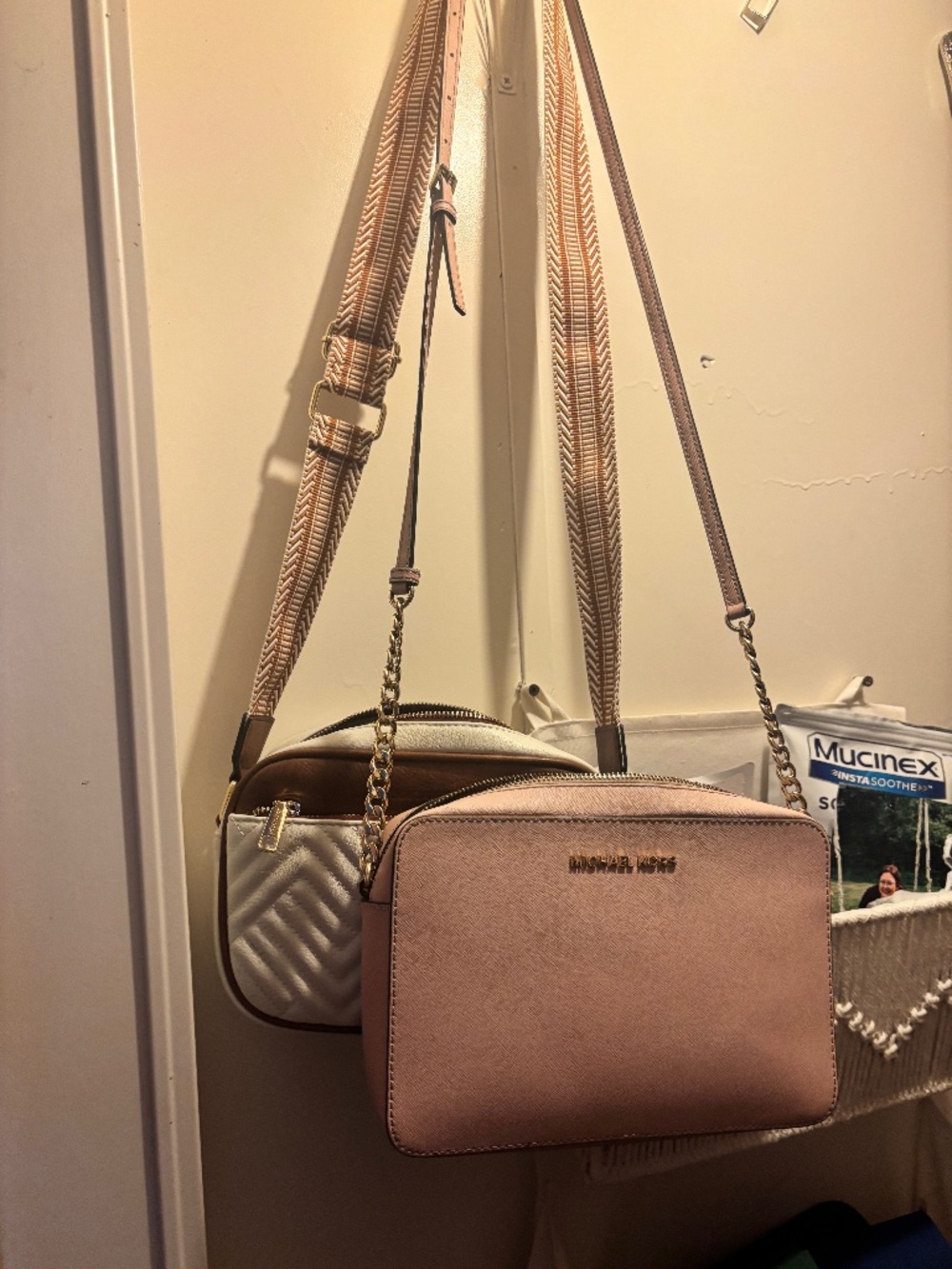 Michael Kors pink/blush crossbody purse,